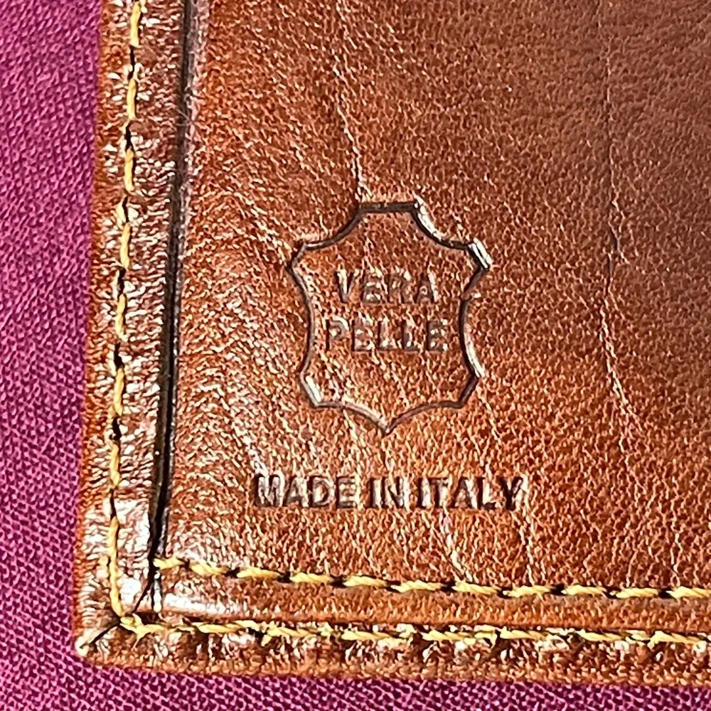 Vera Pelle Young Exclusive 3 Fold‎ Brown Genuine Leather Men's Wallet Italy